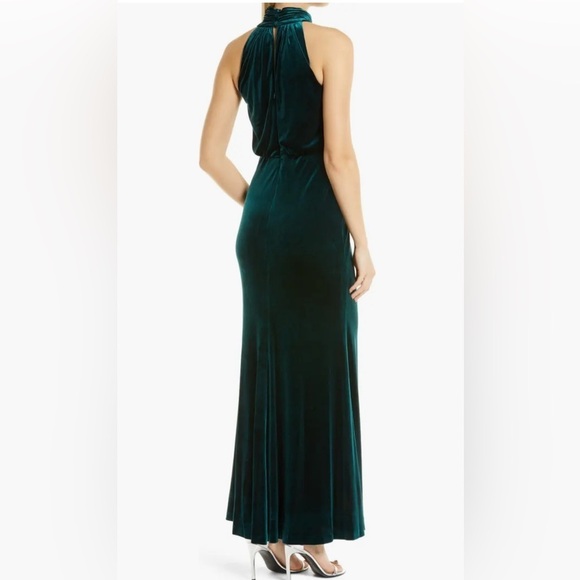 NWOT Eliza J Size 14 Mock Neck‎ Sleeveless Velvet Blouson Gown - Picture 2 of 12